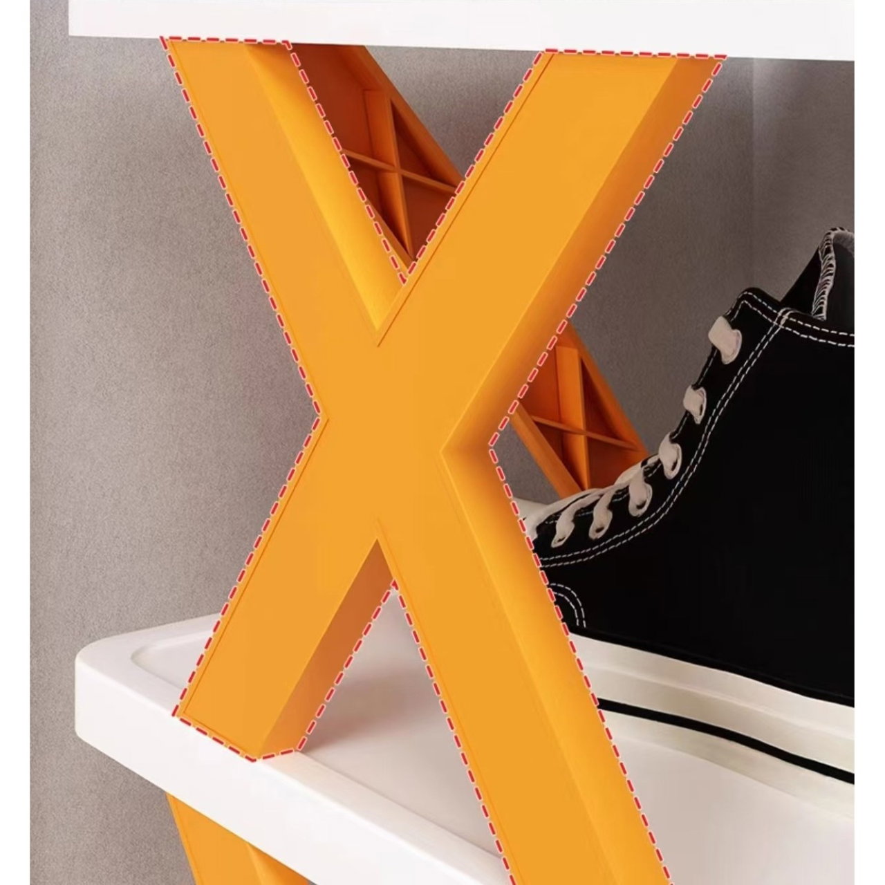 Organizator de Pantofi, Flippy, 5 Straturi, din ABS, Suport Modular, 65.5 x 24 x 26 cm, Portocaliu [5]