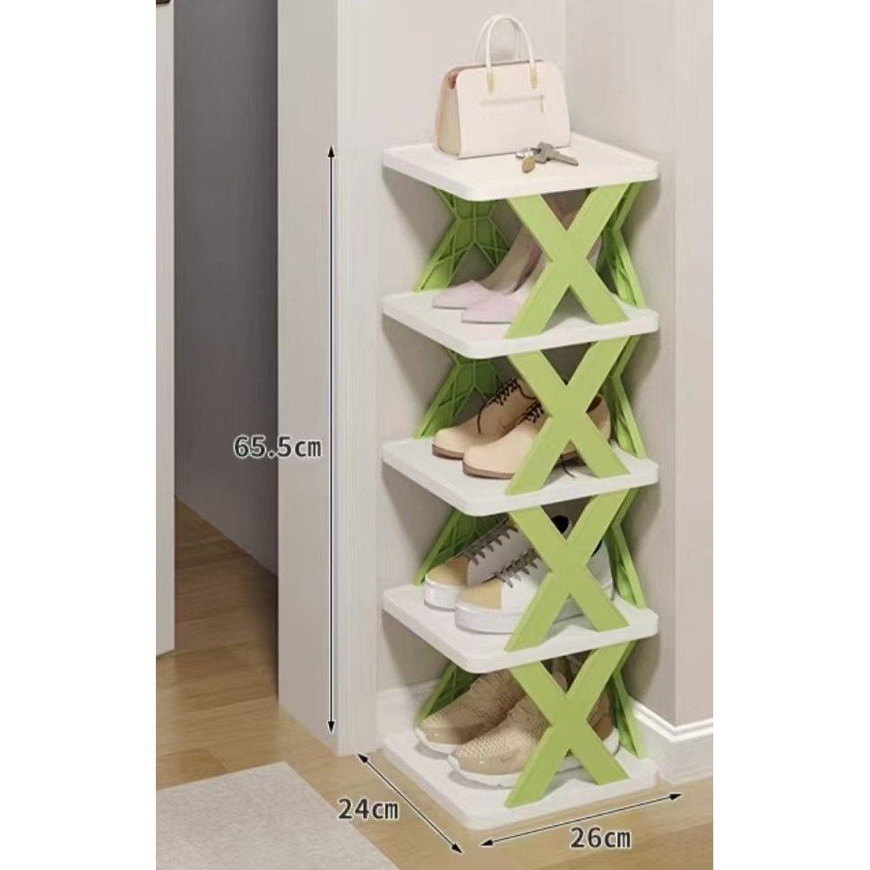 Organizator de Pantofi, Flippy, 5 Straturi, din ABS, Suport Modular, 65.5 x 24 x 26 cm, Verde [6]