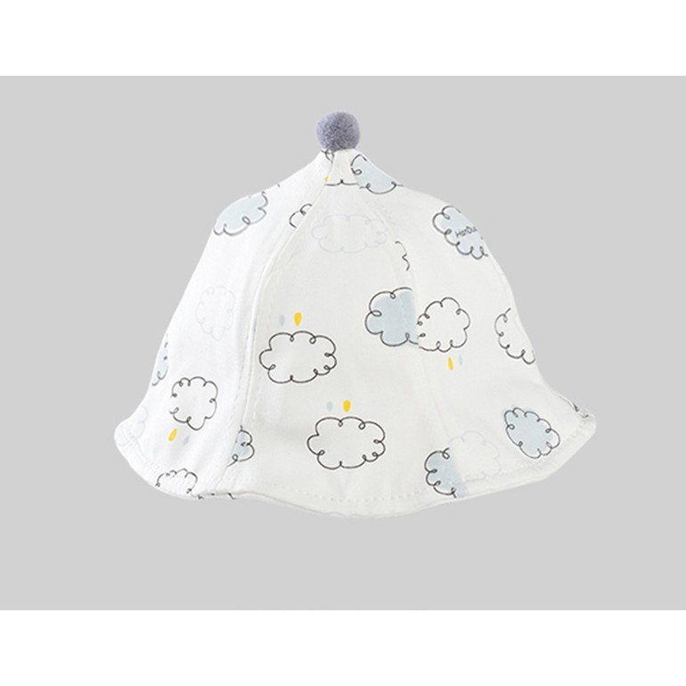 Palarie de Protectie pentru Bebelusi, Flippy, Model cu Norisori Albastri, Pescareasca, de Primavara si Toamna, cu Masca si Fermoar, 42 cm, pentru 0-3 Luni, Bleu [2]