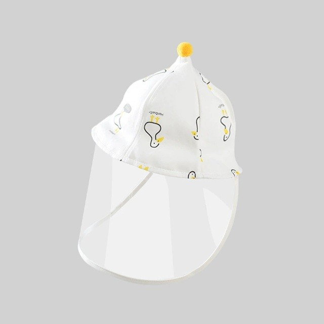 Palarie de Protectie pentru Bebelusi, Flippy, Model Ratuste, Pescareasca, de Primavara si Toamna, cu Masca si Fermoar, 45 cm, pentru 3-6 Luni, Alb [3]