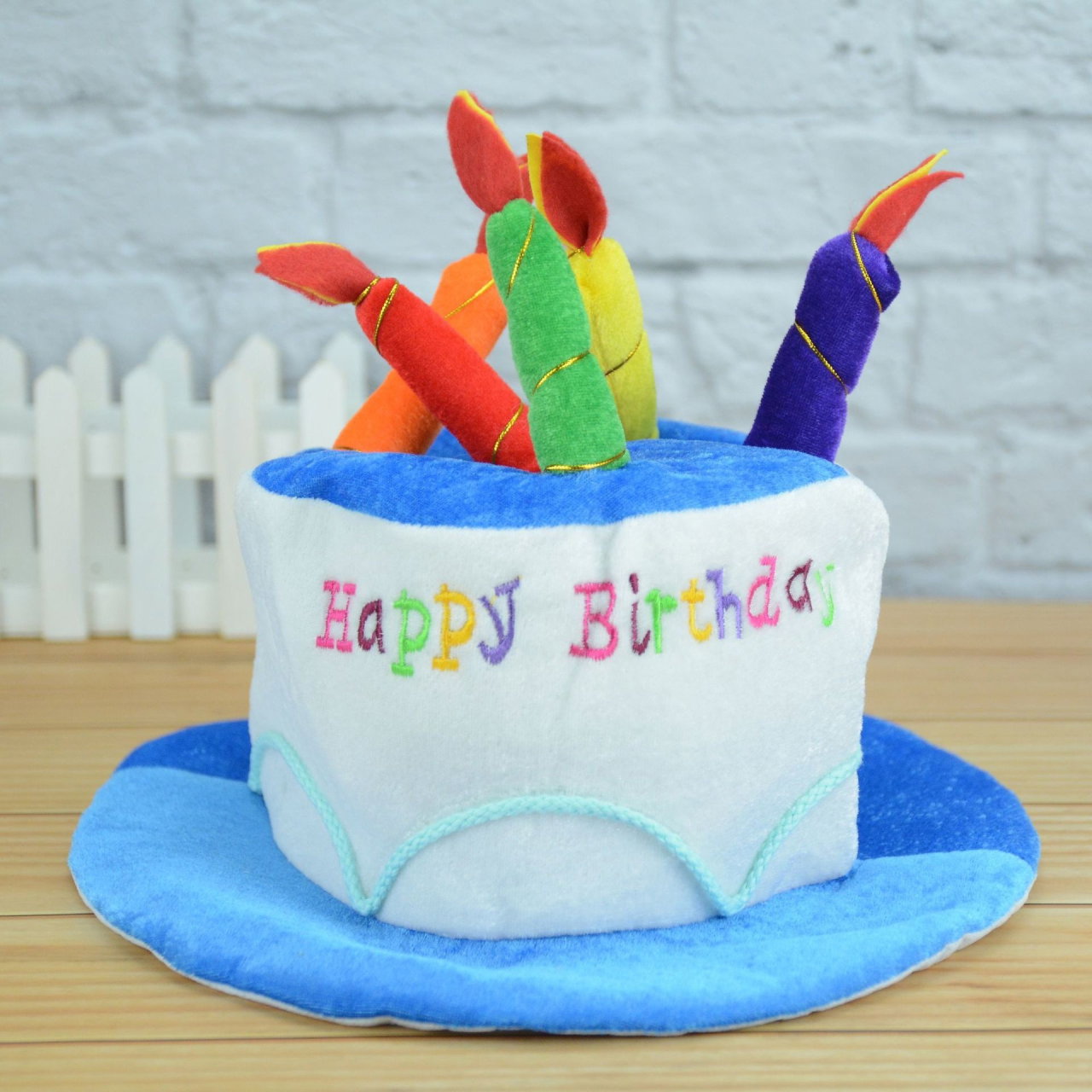 Palarie Happy Birthday, Flippy, Accesoriu pentru Petrecere, Model Tort, Tematica Aniversare, 60x60x55 cm, Albastru [3]