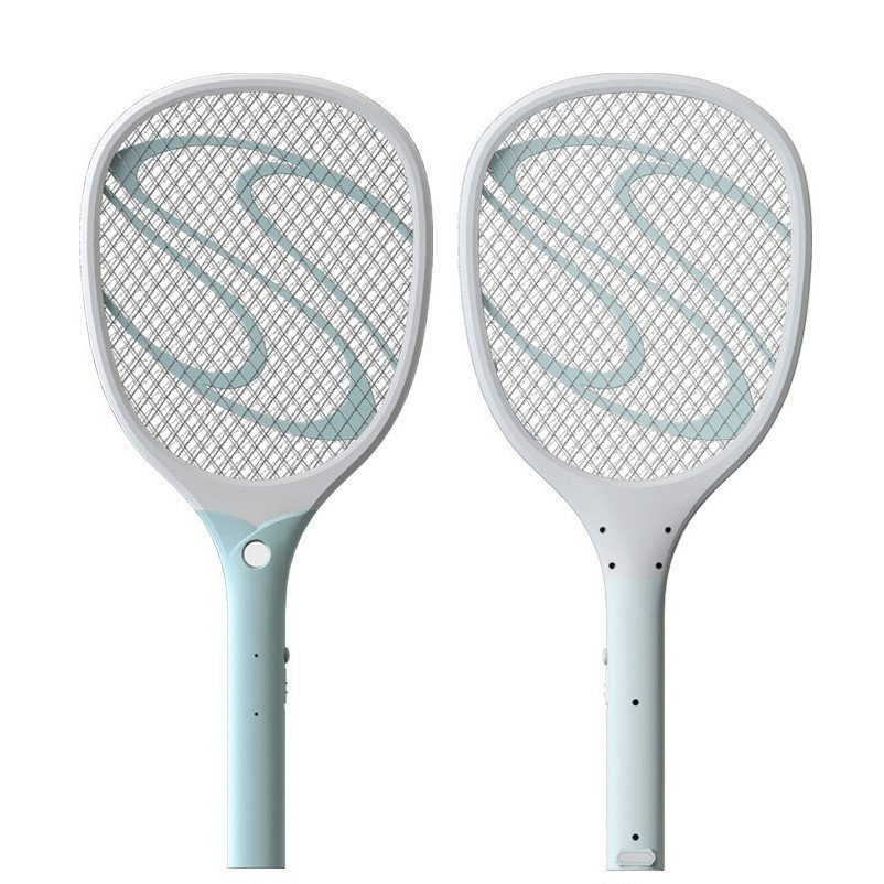 Paleta Electrica pentru Tantari, Muste sau Insecte LED, Flippy, Reincarcabila, Incarcare USB, Plastic, Casa si Gradina, Anti-insecte, Alb-Albastru [10]