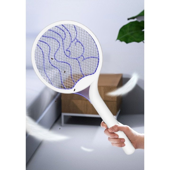 Paleta Electrica pentru Tantari, Muste si Tantari 2in1, Flippy, Reincarcabila, Incarcare USB, 2600V, Plastic, Casa si Gradina, Anti-insecte, Stand, 23x51 cm, Alb [6]