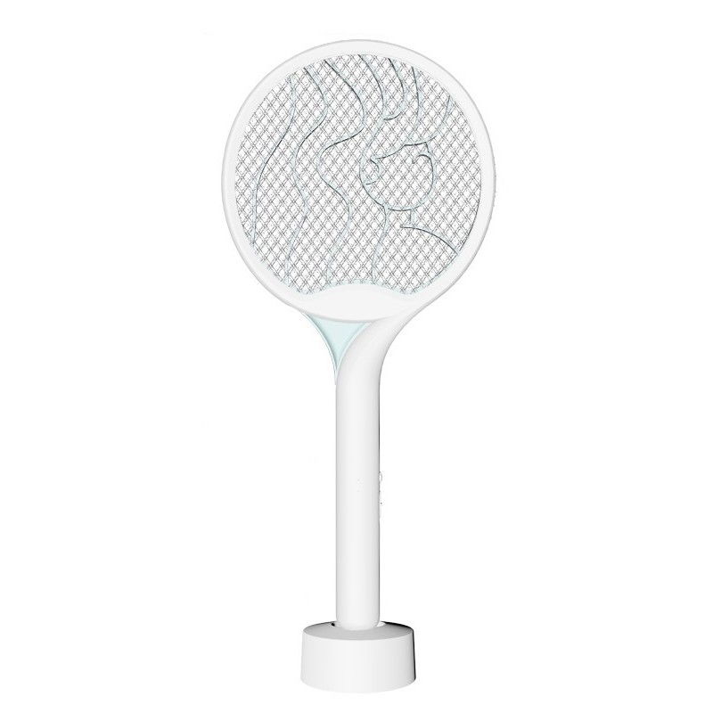 Paleta Electrica pentru Tantari, Muste si Tantari 2in1, Flippy, Reincarcabila, Incarcare USB, 2600V, Plastic, Casa si Gradina, Anti-insecte, Stand, 23x51 cm, Alb [1]