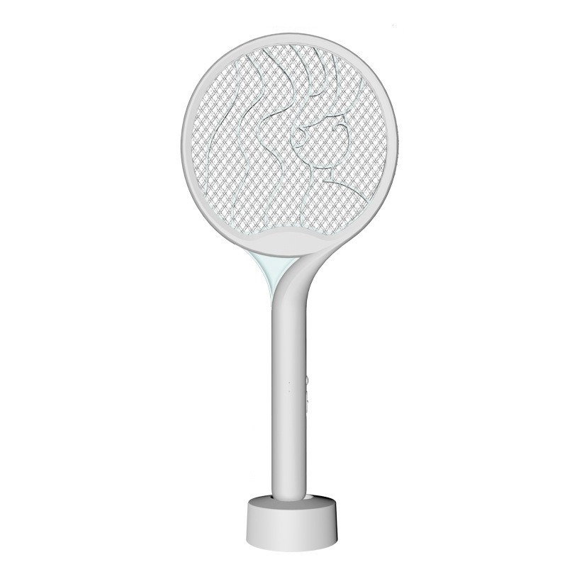 Paleta Electrica pentru Tantari, Muste si Tantari 2in1, Flippy, Reincarcabila, Incarcare USB, 2600V, Plastic, Casa si Gradina, Anti-insecte, Stand, 23x51 cm, Gri [1]