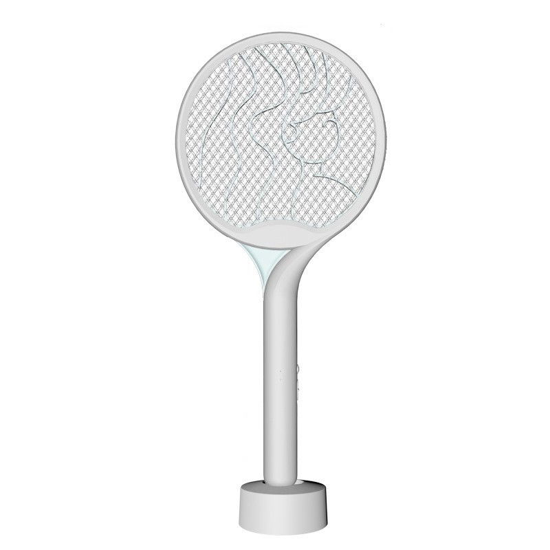 Paleta Electrica pentru Tantari, Muste si Tantari 2in1, Flippy, Reincarcabila, Incarcare USB, 2600V, Plastic, Casa si Gradina, Anti-insecte, Stand, 23x51 cm, Gri [1]