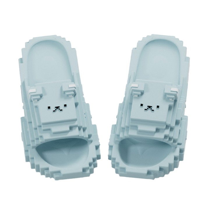 Papuci Casual pentru Adolescenti, Flippy, Model Unisex de Forma Pixel, Rezistenti Usori si Moi din Spuma EVA Antiderapanti, Marime 36-37, Albastru deschis [1]