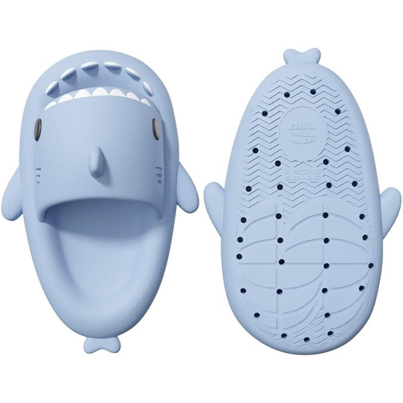 Papuci Tip Rechin, Flippy, Unisex, din Spuma EVA, Talpa Groasa Antiderapanta, Rezistenti la Uzura, Marime 38-39, Albastru Deschis [4]