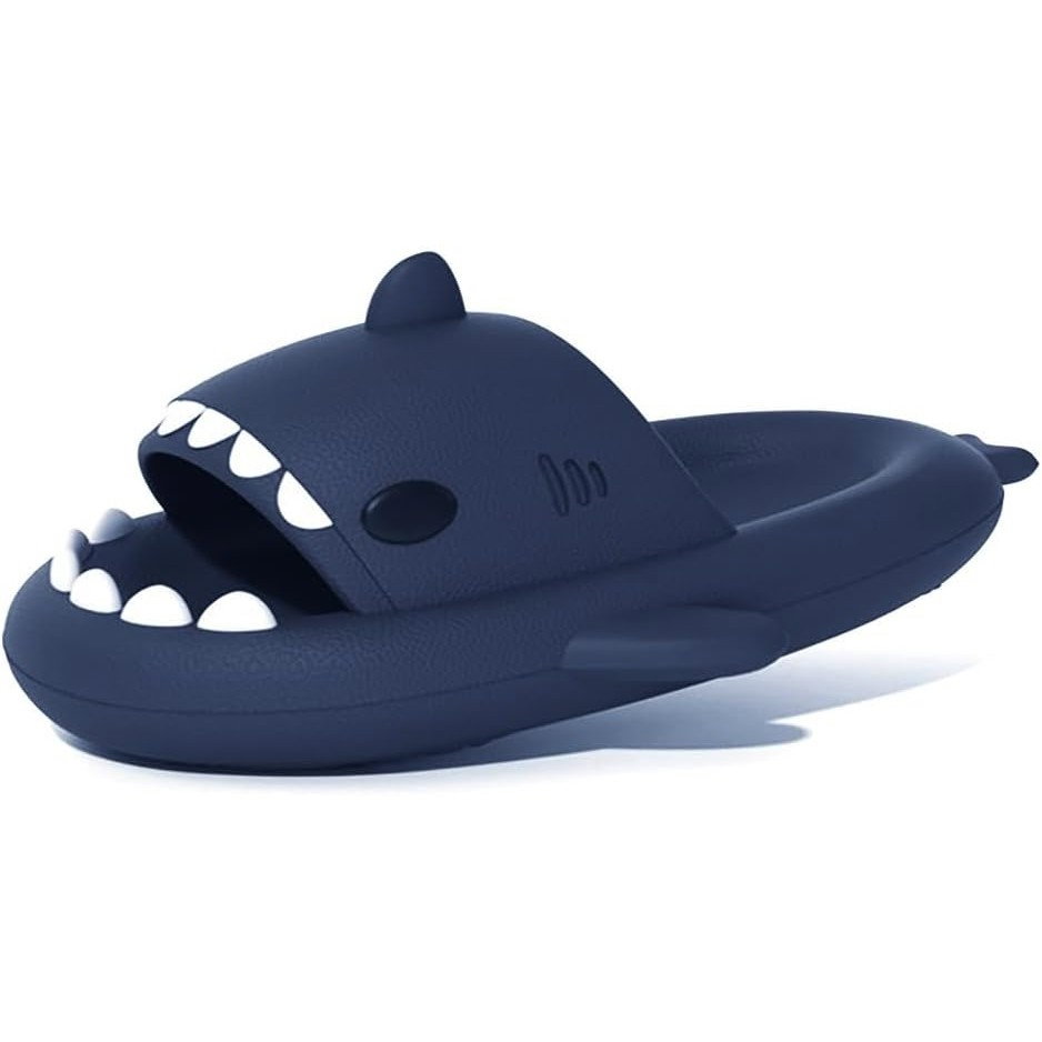 Papuci Tip Rechin, Flippy, Unisex, din Spuma EVA, Talpa Groasa Antiderapanta, Rezistenti la Uzura, Marime 38-39, Albastru Inchis [4]