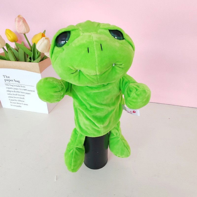 Papusa de Mana pentru Teatru de Papusi, Flippy, din Plus, 25 x 10 x 8 cm, Model Broasca, Verde [6]