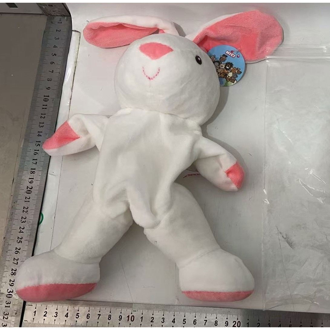 Papusa de Mana pentru Teatru de Papusi, Flippy, din Plus, 25 x 10 x 8 cm, Model Iepure, Alb/Roz [5]