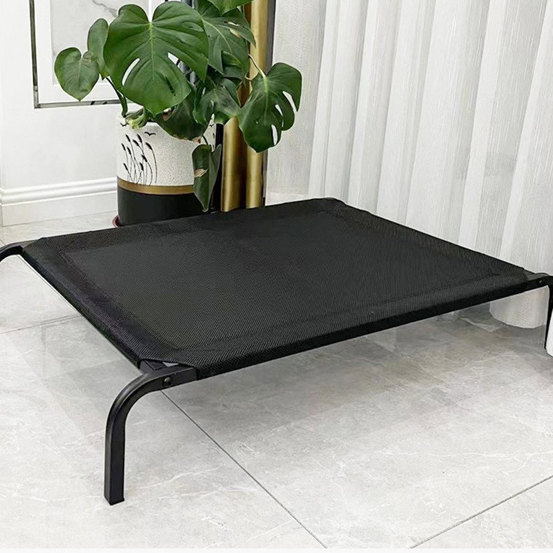 Pat pentru Animalele de Companie, Flippy, din Plasa este Rezistent la Umiditate, Picioare de Otel, Respirabil, Marimea M 90 x 60 x 16 cm, Negru [3]