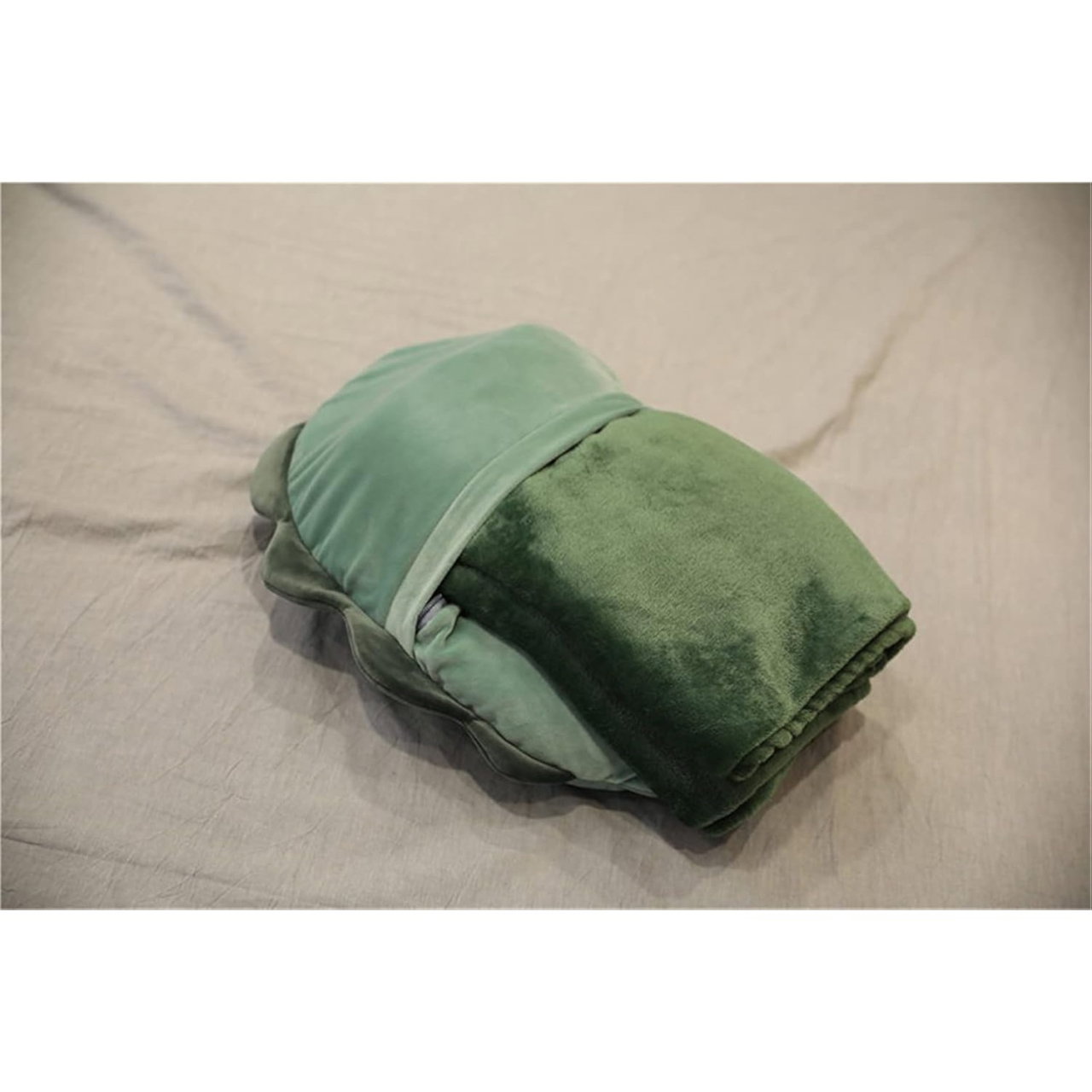 Patura 2in1 pentru Pat sau Canapea, Flippy, Model Jucarie Dinozaur cu Spatiu de Depozitare Patura, Microfibra, 1x1.7 m, Verde [6]