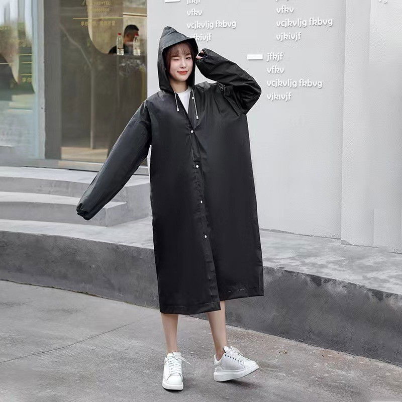 Pelerina de Ploaie, Flippy, pentru Adulti 150-180 cm, din EVA, Impermeabila, Rezistenta la Vant, Inchidere cu Capse, 140 g, Negru [5]