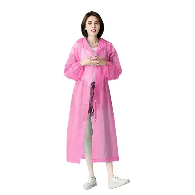 Pelerina de Ploaie, Flippy, pentru Adulti 150-180 cm, din EVA, Impermeabila, Rezistenta la Vant, Inchidere cu Capse, 140 g, Roz [1]