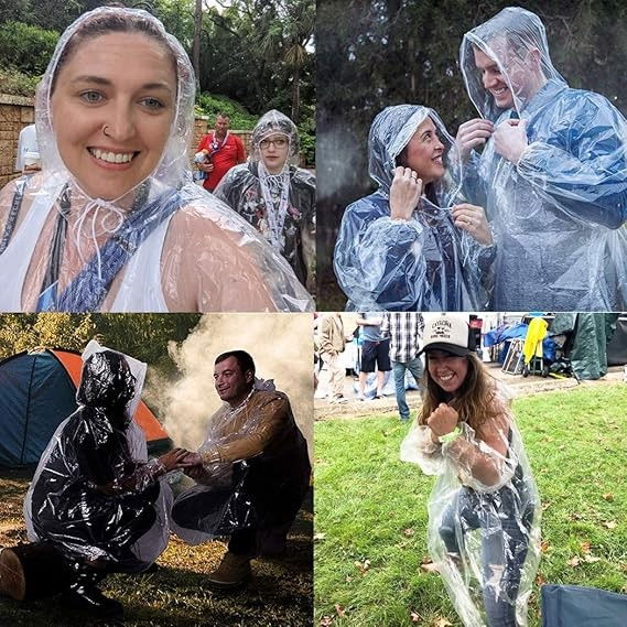 Pelerina de Ploaie, Flippy, pentru Adulti, 150 x 90 cm, Tip Poncho, Impermeabila, de Unica Folosinta, 30 g, Transparent [2]