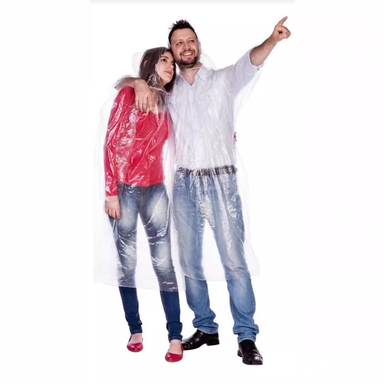 Pelerina de Ploaie, Flippy, pentru Adulti, 150 x 90 cm, Tip Poncho, Impermeabila, de Unica Folosinta, 30 g, Transparent [5]