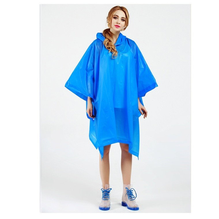 Pelerina de Ploaie, Flippy, pentru Adulti, EVA, Tip Poncho, Impermeabila, Rezistenta la Vant, Capse Laterale, 160 g, Albastru [6]