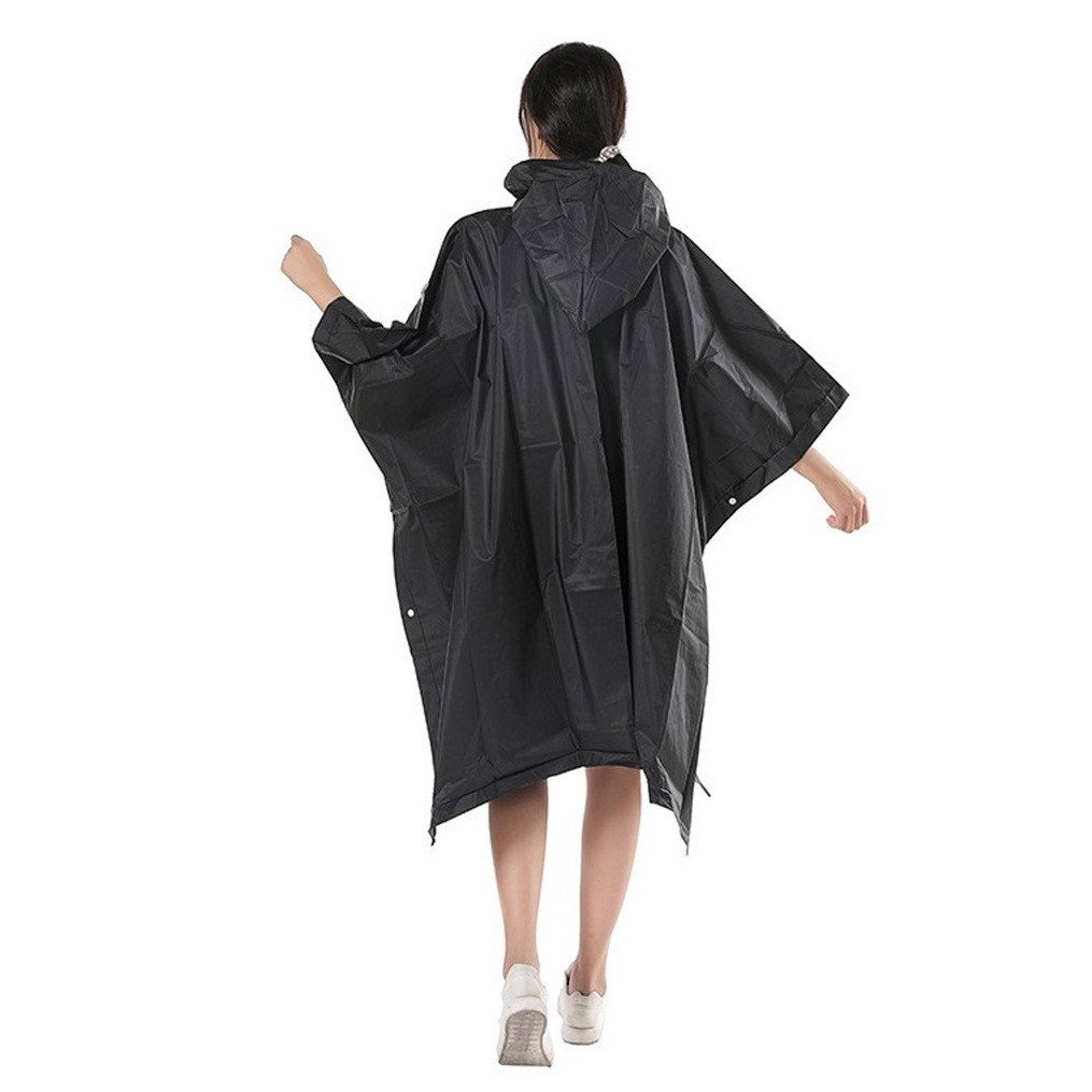 Pelerina de Ploaie, Flippy, pentru Adulti, EVA, Tip Poncho, Impermeabila, Rezistenta la Vant, Capse Laterale, 160 g, Negru [5]