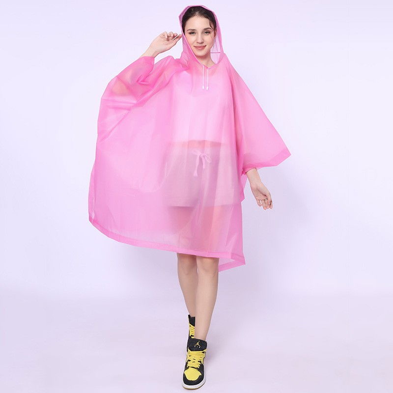 Pelerina de Ploaie, Flippy, pentru Adulti, EVA, Tip Poncho, Impermeabila, Rezistenta la Vant, Capse Laterale, 160 g, Roz [3]