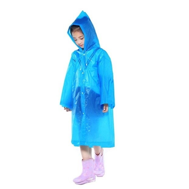 Pelerina de Ploaie, Flippy, pentru Copii 100-145 cm, din EVA, Impermeabila, Inchidere cu Capse, Albastru [2]