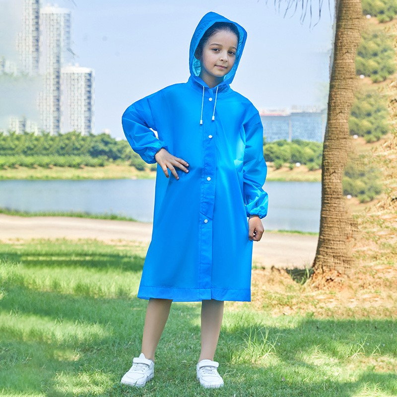 Pelerina de Ploaie, Flippy, pentru Copii 100-145 cm, din EVA, Impermeabila, Inchidere cu Capse, Albastru [5]