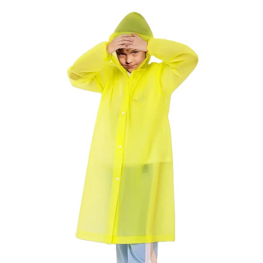 Pelerina de Ploaie, Flippy, pentru Copii 100-145 cm, din EVA, Impermeabila, Inchidere cu Capse, Galben [1]