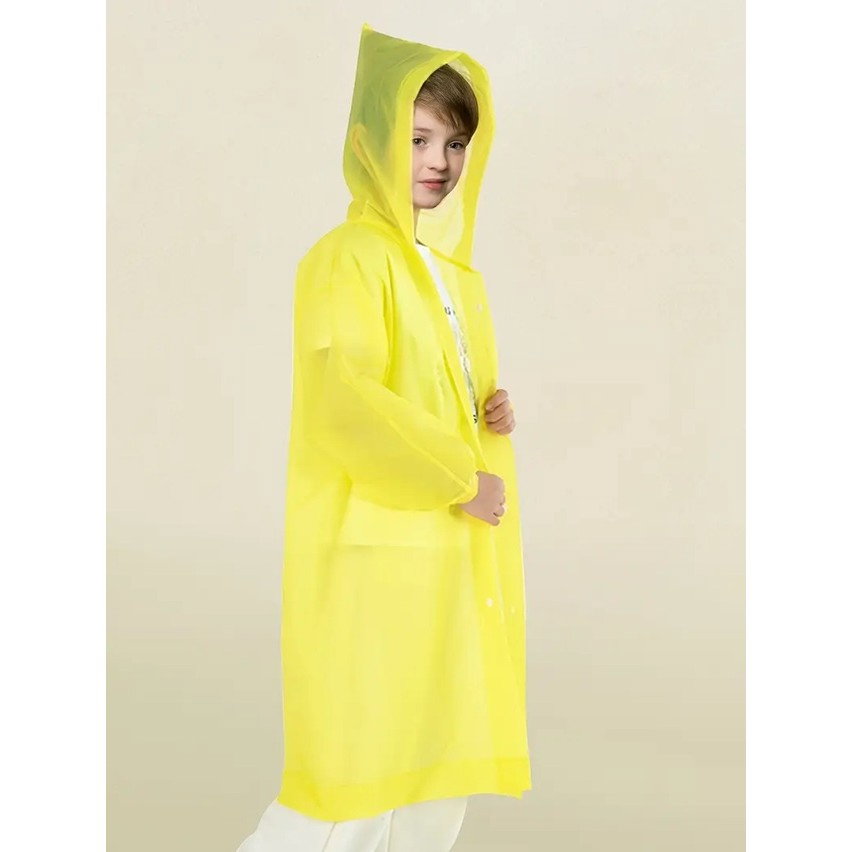 Pelerina de Ploaie, Flippy, pentru Copii 100-145 cm, din EVA, Impermeabila, Inchidere cu Capse, Galben [3]