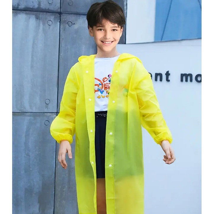 Pelerina de Ploaie, Flippy, pentru Copii 100-145 cm, din EVA, Impermeabila, Inchidere cu Capse, Galben [5]