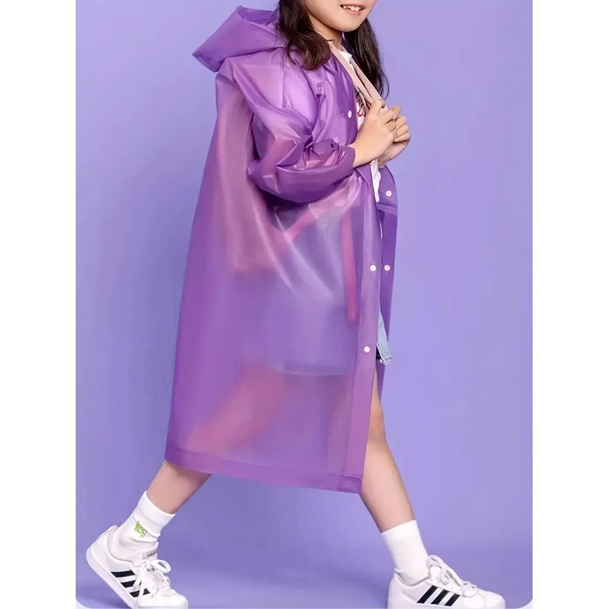 Pelerina de Ploaie, Flippy, pentru Copii 100-145 cm, din EVA, Impermeabila, Inchidere cu Capse, Mov [6]