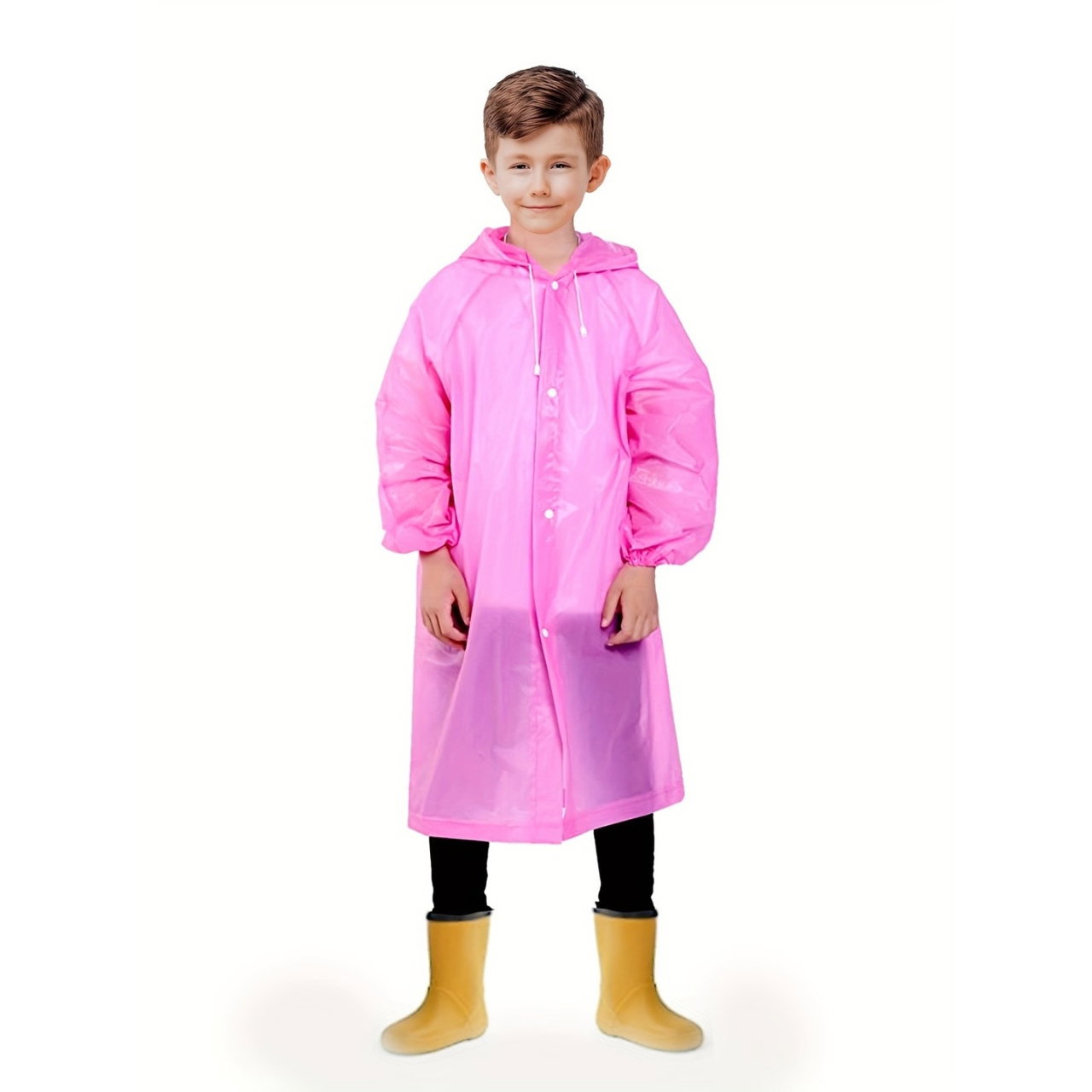 Pelerina de Ploaie, Flippy, pentru Copii 100-145 cm, din EVA, Impermeabila, Inchidere cu Capse, Roz [1]