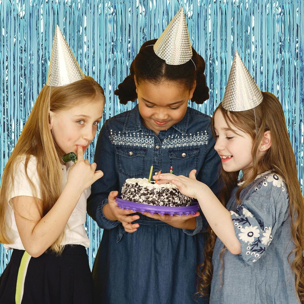 Perdea Franjurata, Flippy, Model Decor Petrecere, pentru Fundal de Poze, Amenajare Colorata a Petrecerii, Dimensiune 100x200 cm, Albastru Deschis [5]