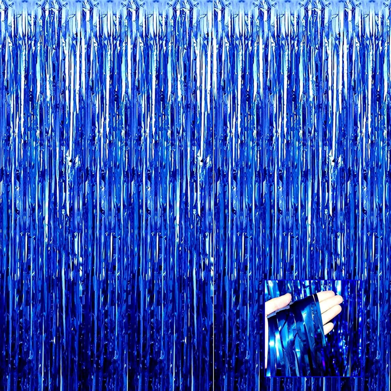 Perdea Franjurata, Flippy, Model Decor Petrecere, pentru Fundal de Poze, Amenajare Colorata a Petrecerii, Dimensiune 100x200 cm, Albastru Inchis [7]