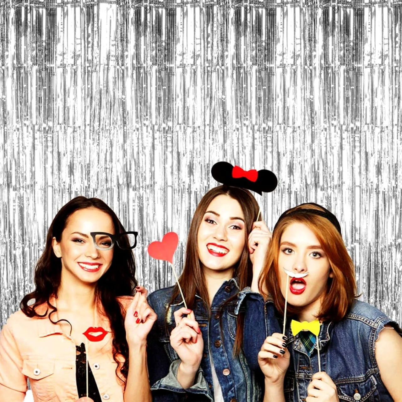 Perdea Franjurata, Flippy, Model Decor Petrecere, pentru Fundal de Poze, Amenajare Colorata a Petrecerii, Dimensiune 100x200 cm, Argintiu [4]