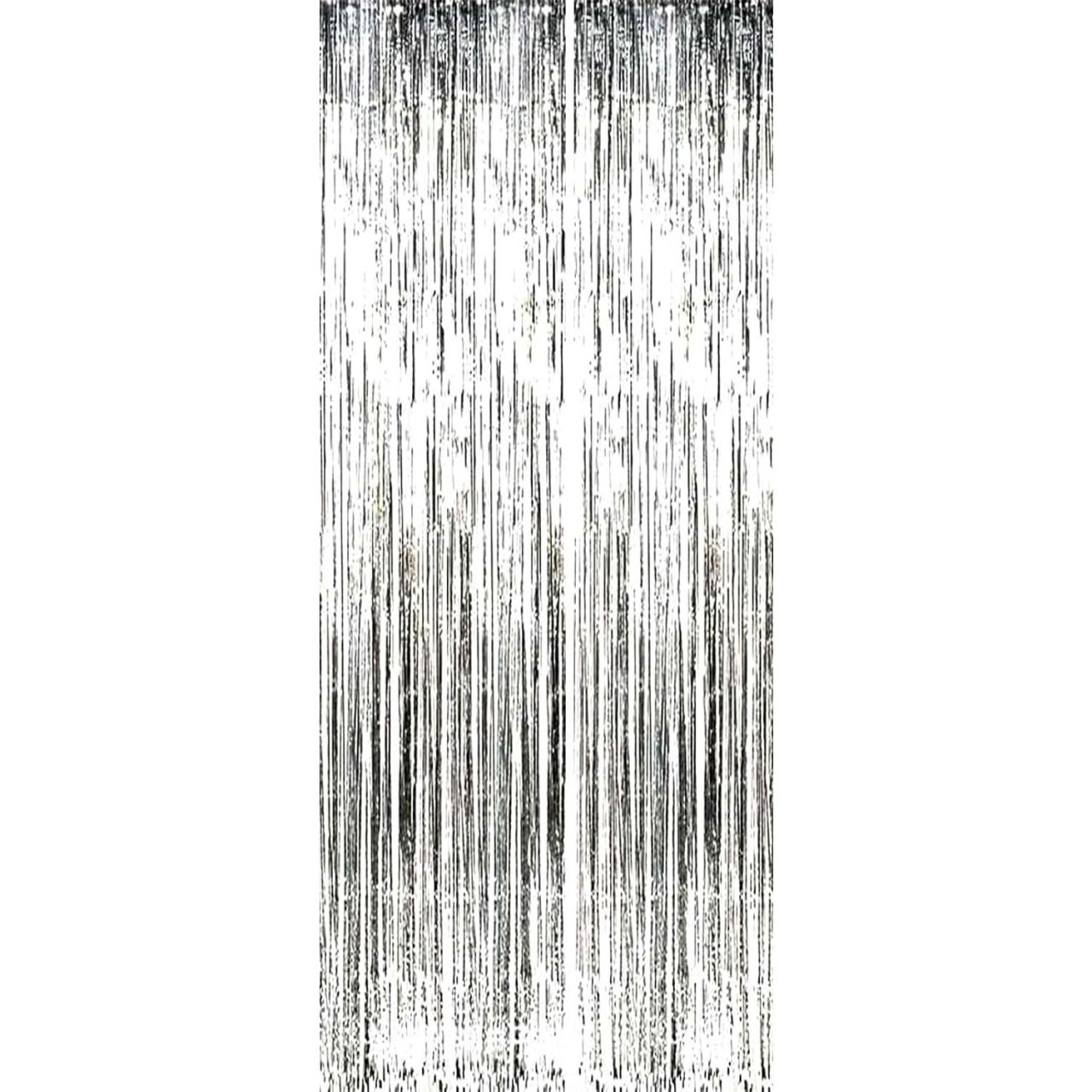 Perdea Franjurata, Flippy, Model Decor Petrecere, pentru Fundal de Poze, Amenajare Colorata a Petrecerii, Dimensiune 100x200 cm, Argintiu [1]