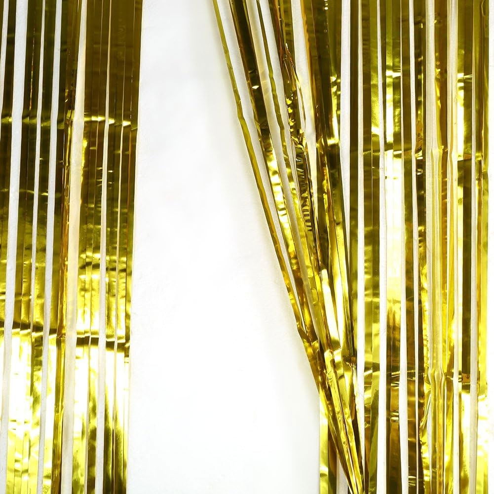 Perdea Franjurata, Flippy, Model Decor Petrecere, pentru Fundal de Poze, Amenajare Colorata a Petrecerii, Dimensiune 100x200 cm, Gold [2]