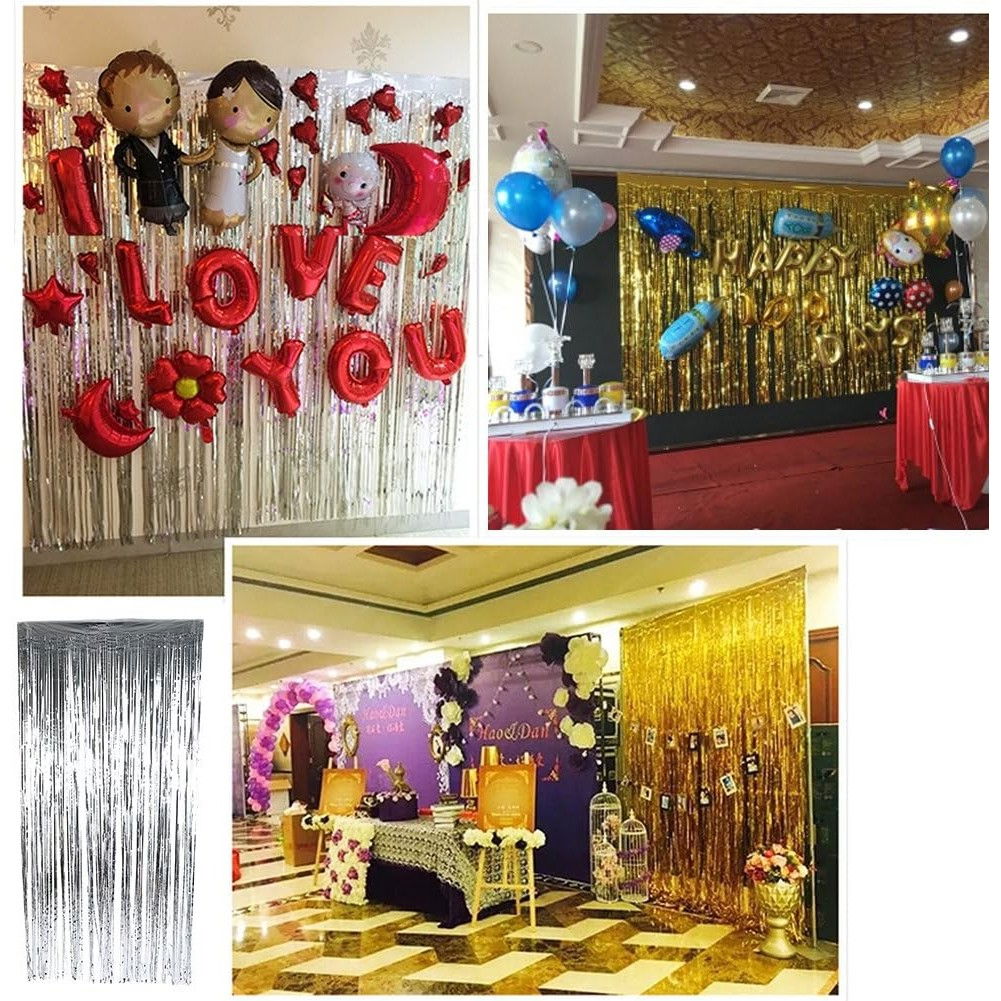 Perdea Franjurata, Flippy, Model Decor Petrecere, pentru Fundal de Poze, Amenajare Colorata a Petrecerii, Dimensiune 100x200 cm, Gold [7]