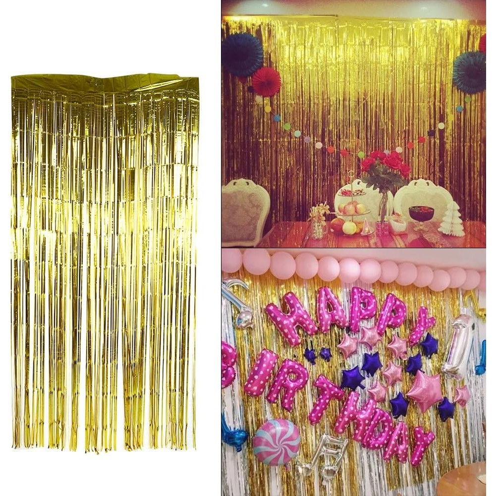 Perdea Franjurata, Flippy, Model Decor Petrecere, pentru Fundal de Poze, Amenajare Colorata a Petrecerii, Dimensiune 100x200 cm, Gold [8]