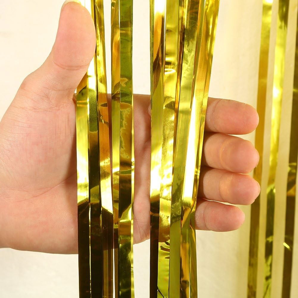 Perdea Franjurata, Flippy, Model Decor Petrecere, pentru Fundal de Poze, Amenajare Colorata a Petrecerii, Dimensiune 100x200 cm, Gold [4]