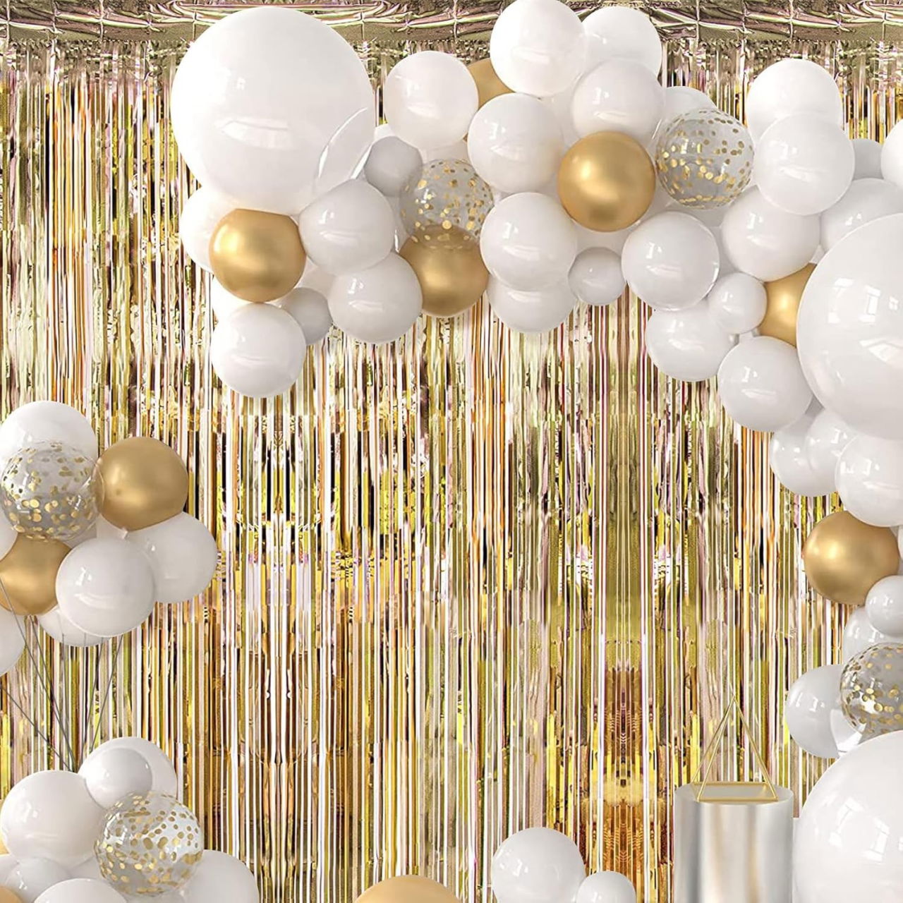 Perdea Franjurata, Flippy, Model Decor Petrecere, pentru Fundal de Poze, Amenajare Colorata a Petrecerii, Dimensiune 100x200 cm, Gold Sampanie [3]