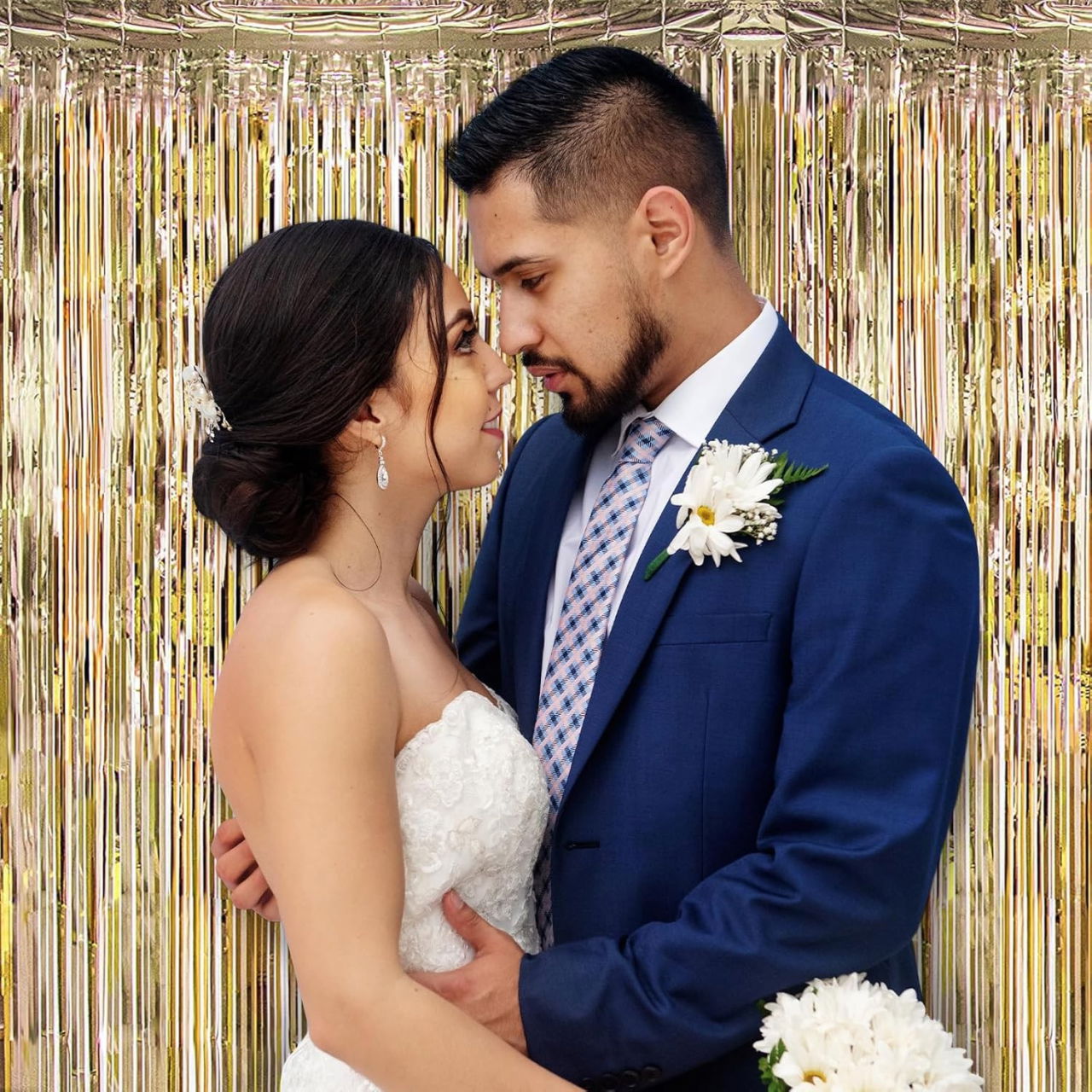 Perdea Franjurata, Flippy, Model Decor Petrecere, pentru Fundal de Poze, Amenajare Colorata a Petrecerii, Dimensiune 100x200 cm, Gold Sampanie [4]