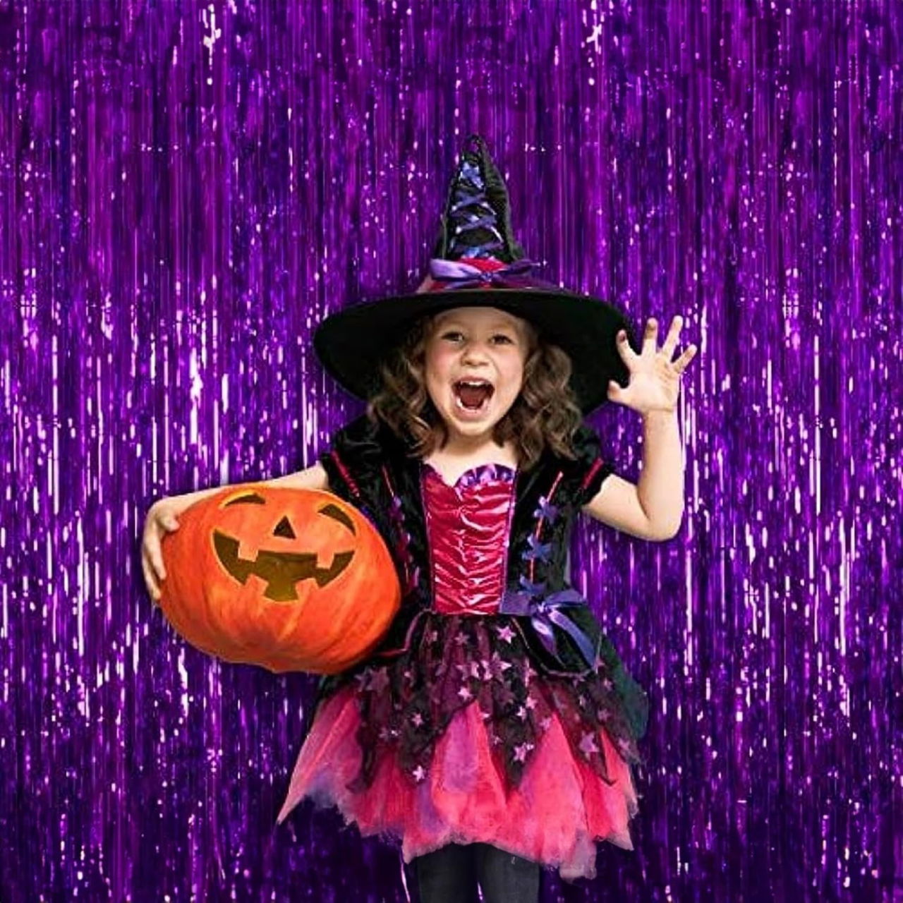 Perdea Franjurata, Flippy, Model Decor Petrecere, pentru Fundal de Poze, Amenajare Colorata a Petrecerii, Dimensiune 100x200 cm, Mov [3]