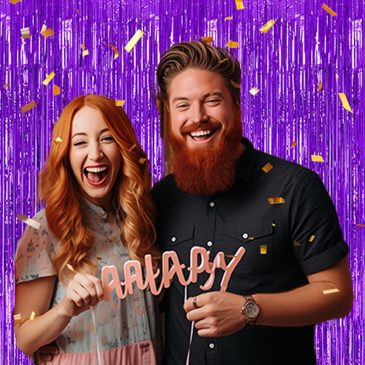 Perdea Franjurata, Flippy, Model Decor Petrecere, pentru Fundal de Poze, Amenajare Colorata a Petrecerii, Dimensiune 100x200 cm, Mov Deschis [4]