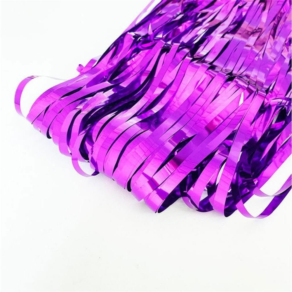 Perdea Franjurata, Flippy, Model Decor Petrecere, pentru Fundal de Poze, Amenajare Colorata a Petrecerii, Dimensiune 100x200 cm, Mov Deschis [7]