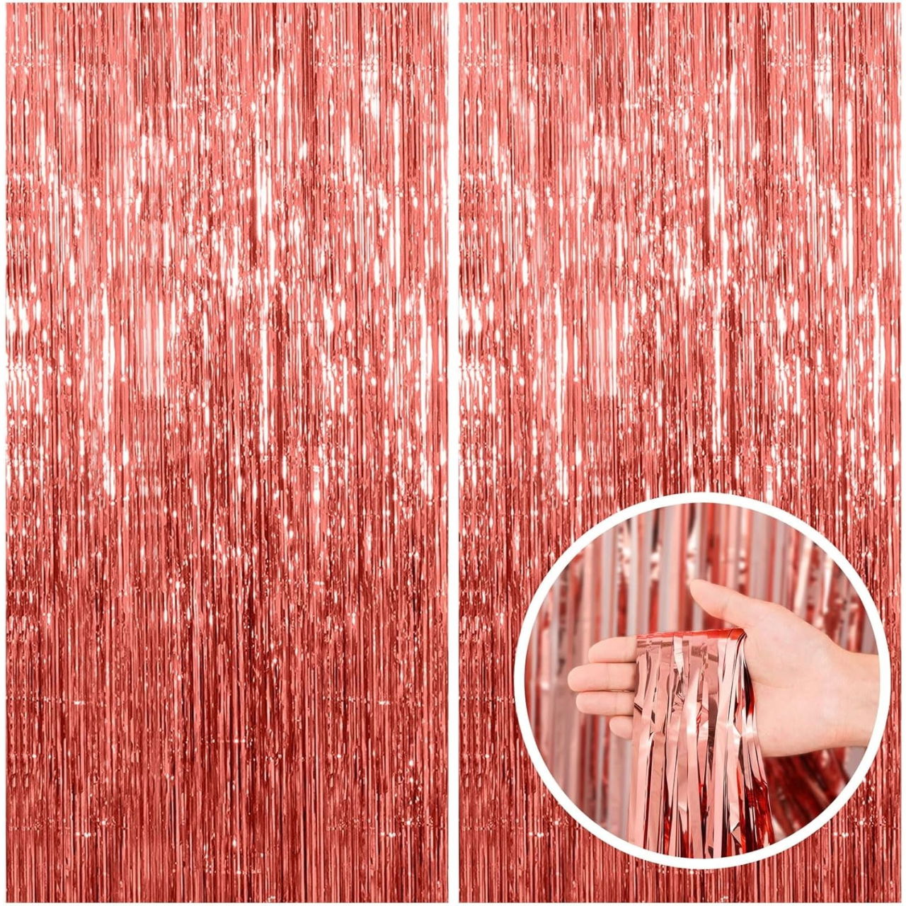 Perdea Franjurata, Flippy, Model Decor Petrecere, pentru Fundal de Poze, Amenajare Colorata a Petrecerii, Dimensiune 100x200 cm, Rose Gold [7]