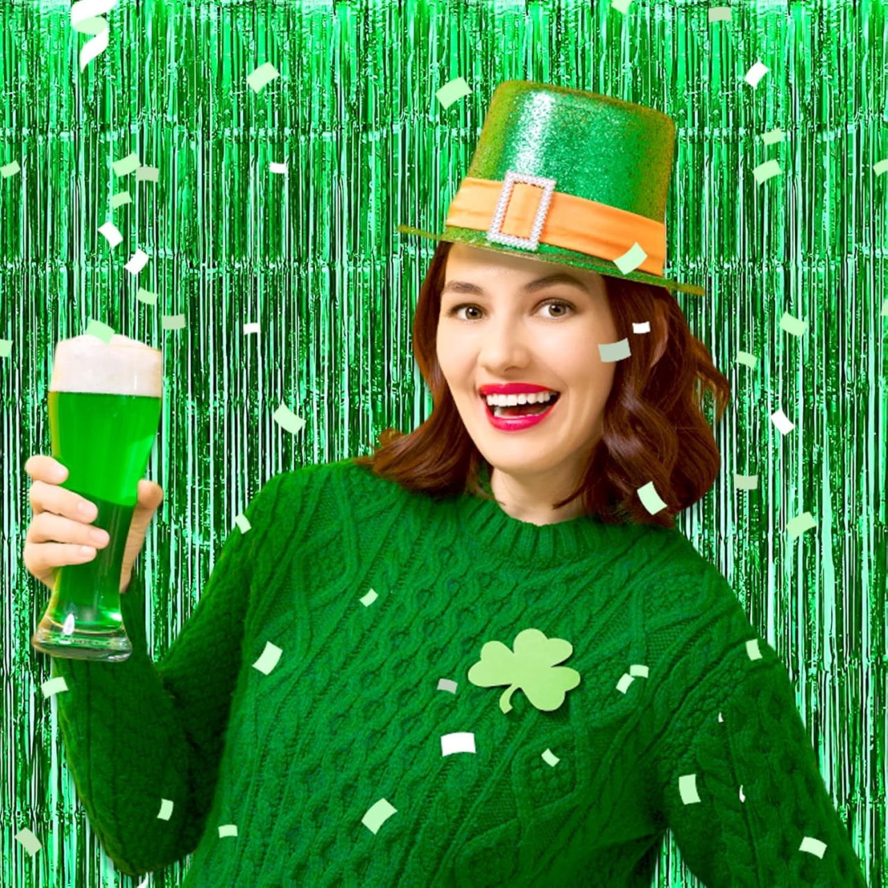 Perdea Franjurata, Flippy, Model Decor Petrecere, pentru Fundal de Poze, Amenajare Colorata a Petrecerii, Dimensiune 100x200 cm, Verde [5]