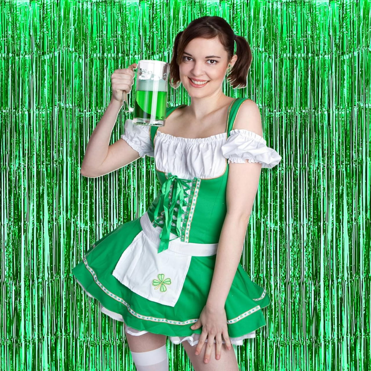 Perdea Franjurata, Flippy, Model Decor Petrecere, pentru Fundal de Poze, Amenajare Colorata a Petrecerii, Dimensiune 100x200 cm, Verde [4]