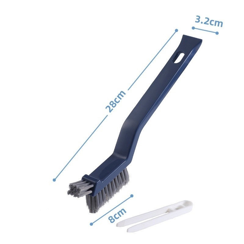 Perie 3in1 de Curatat Podele si Rosturi, Flippy, Lungime Maner 28 cm, Peri din PP, Otel si Plastic, Cleste pentru Scame si Par Inclus, Albastru [2]