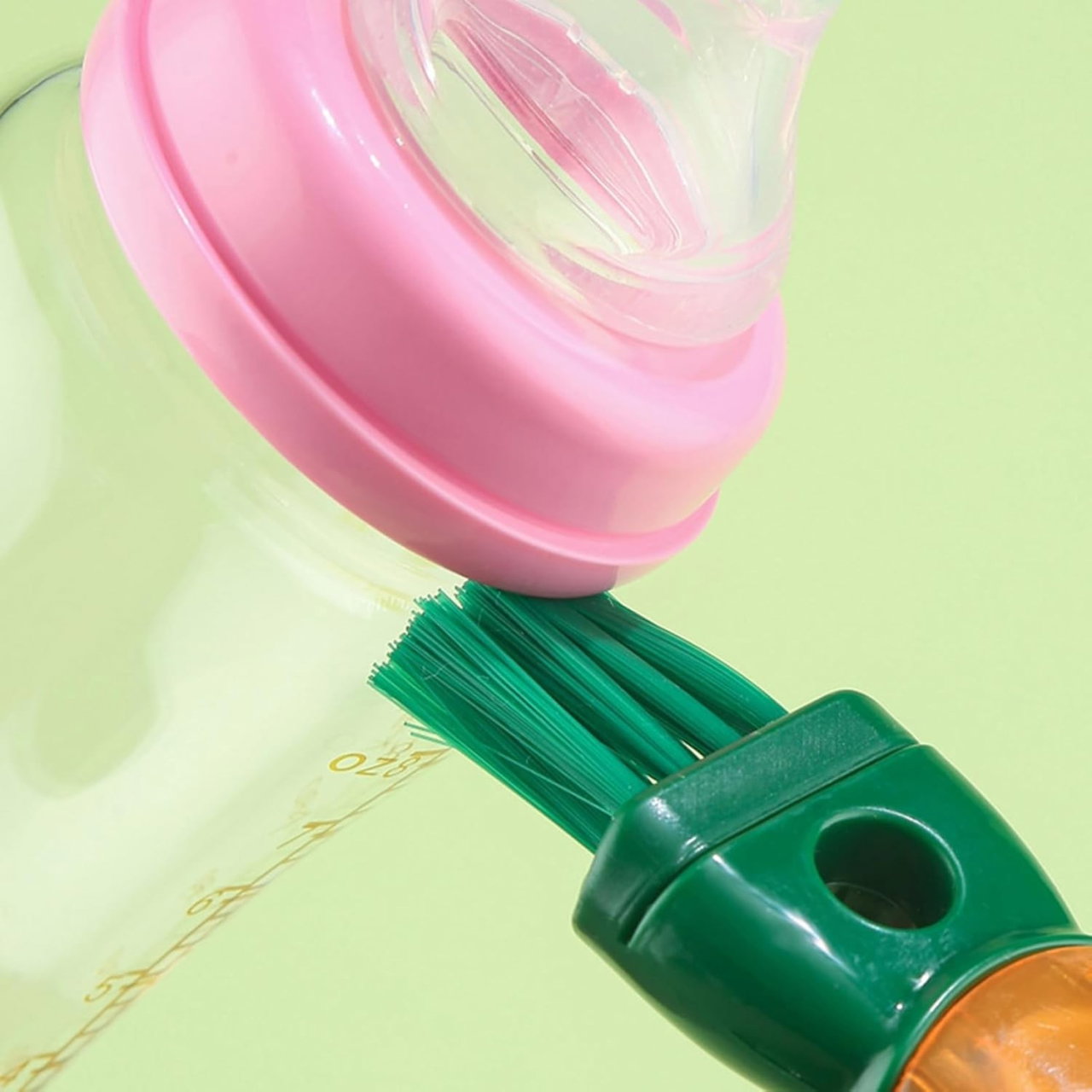 Perie 5 in 1 de Curatat Pahare, Cani, Sticle, Flippy, cu Maner Lung, Accesorii pentru Spalarea Paielor si Capacelor, Usor de Agatat, 36x7x7cm, Portocaliu-Alb [11]