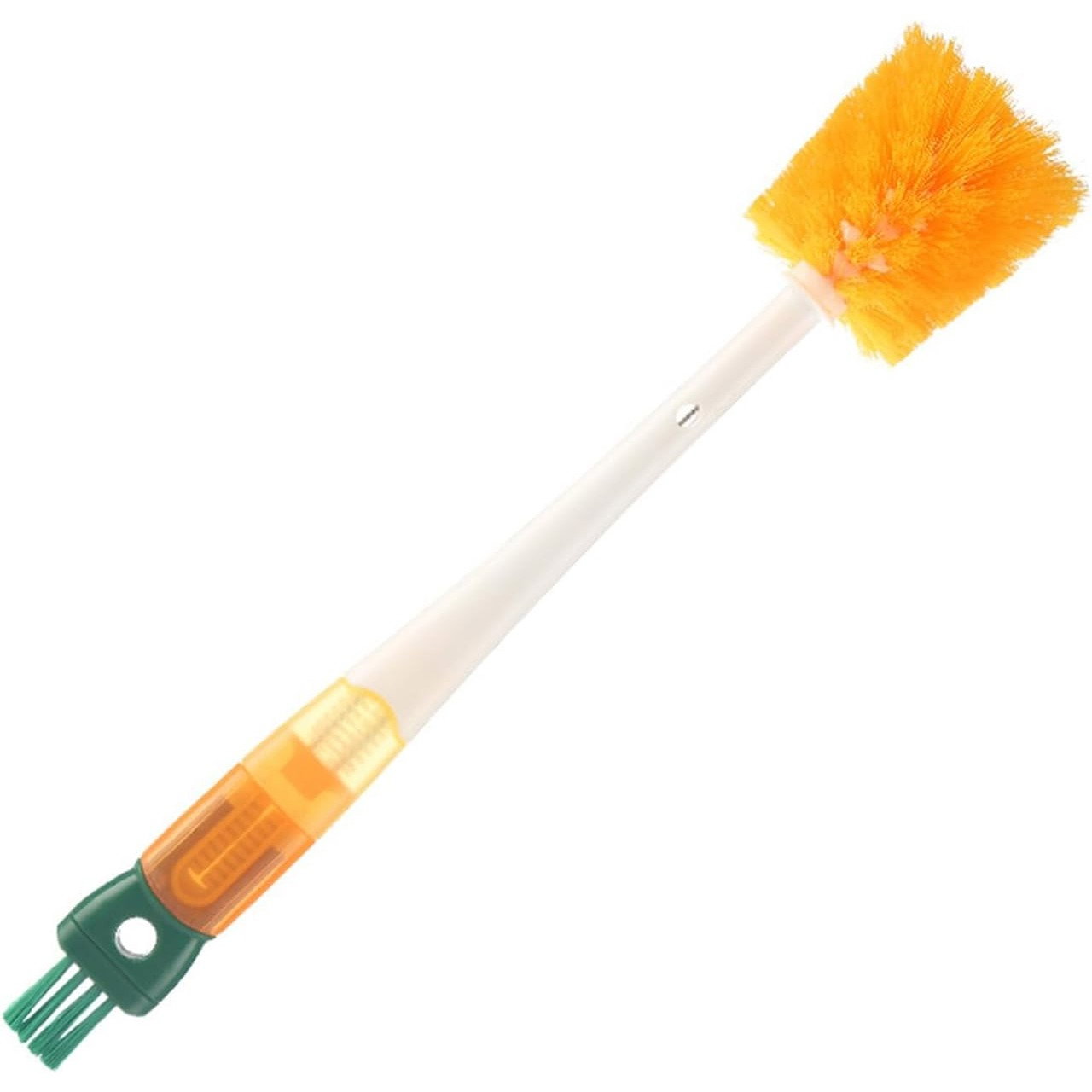 Perie 5 in 1 de Curatat Pahare, Cani, Sticle, Flippy, cu Maner Lung, Accesorii pentru Spalarea Paielor si Capacelor, Usor de Agatat, 36x7x7cm, Portocaliu-Alb [13]